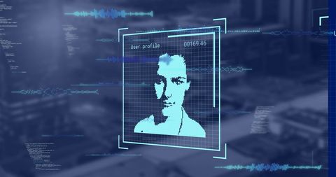 Digital Interface with Data Processing and User Profile Display - Download Free Stock Images Pikwizard.com