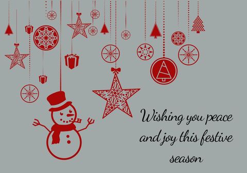 festive season greeting with hanging christmas ornaments - Download Free Stock Templates Pikwizard.com