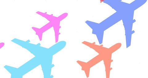 Colorful Airplane Silhouettes on White Background - Download Free Stock Images Pikwizard.com
