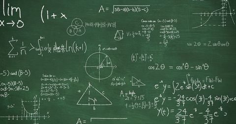 Math Equations and Calculations on Green Chalkboard - Download Free Stock Images Pikwizard.com