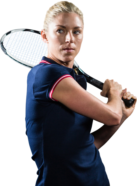 Transparent Background Female Tennis Player with Racket in Ready Position - Download Free Stock Videos Pikwizard.com