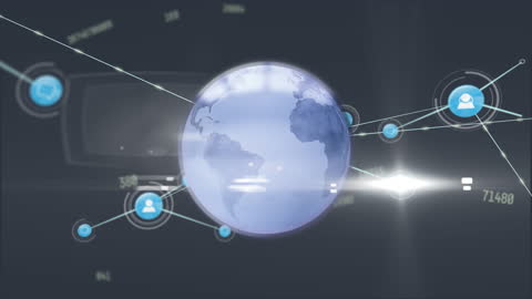 Globe with Connections Representing Global Data Network