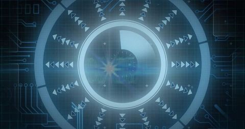 Futuristic Digital Scope Interface with Data Processing Elements - Download Free Stock Images Pikwizard.com
