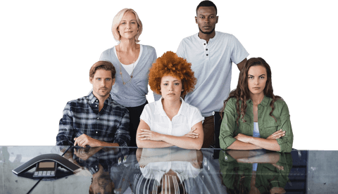 Transparent Diverse Business Team at Conference Table