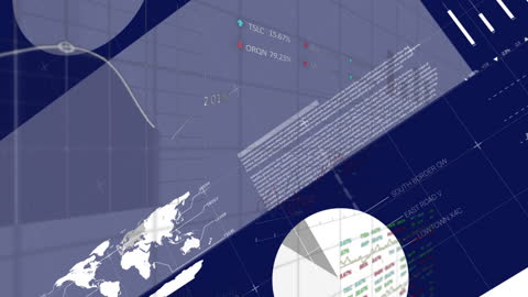 Animated Digital Data with Global Business Interface