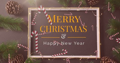 Festive Christmas and New Year Greeting with Decorations Background - Download Free Stock Images Pikwizard.com