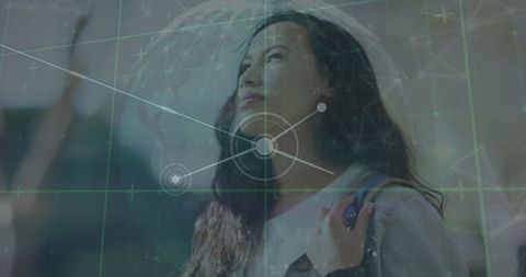 Woman Exploring Global Connections in Digital Network Overlay - Download Free Stock Images Pikwizard.com