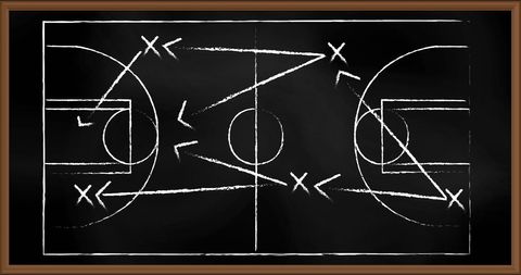 Basketball court chalkboard strategy