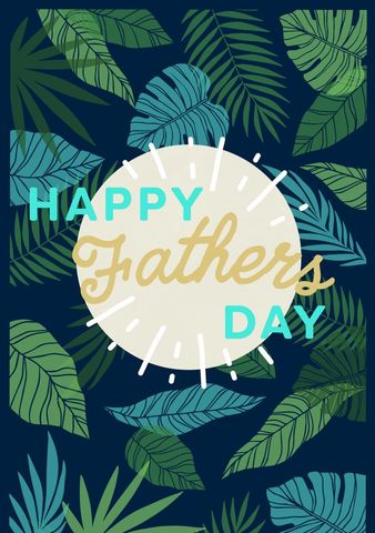 Tropical Father's Day Greeting with Leaf Design