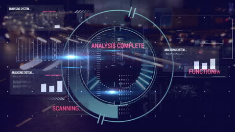 Futuristic Data Interface Analyzing Urban Traffic Patterns