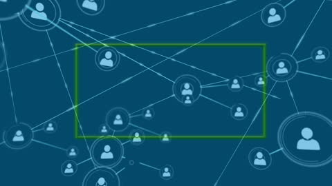 Digital Network Connections and User Icons on Blue Background