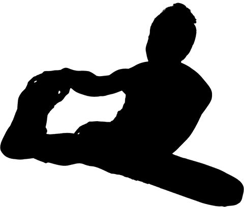 Sportswoman stretching silhouette on transparent background vector