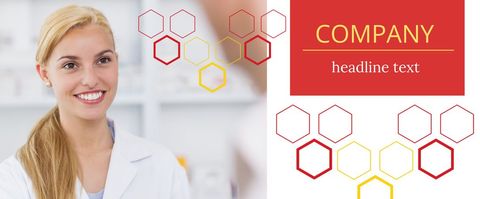 Corporate Template Featuring Professional Woman with Hexagon Design - Download Free Stock Templates Pikwizard.com