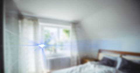 Bright Home Interior with Sunlight Streaming Through Window