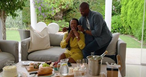 Lovely Picnic Leisure Time on Bright Garden Patio