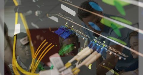 Digital learning with teacher behind network servers