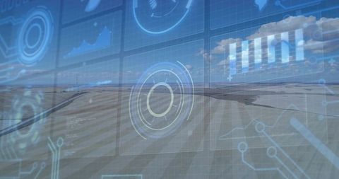HUD Overlaying Runway with Navigation Reticles and Augmented Airfield Horizon