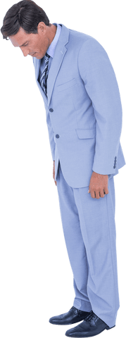 transparent caucasian businessman observing downward - Download Free Stock Videos Pikwizard.com