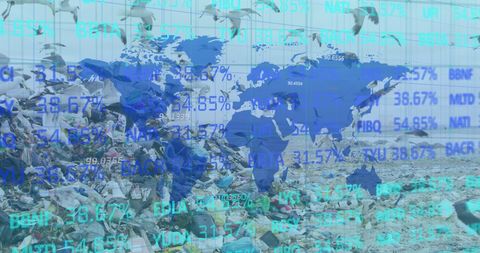 Finance and Environment Impact: Global Markets Over Landfill - Download Free Stock Images Pikwizard.com