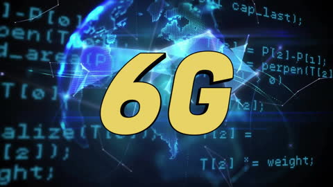 6G Technology Concept with Digital Globe and Data Processing