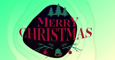 Merry christmas greeting with bold typography and festive elements