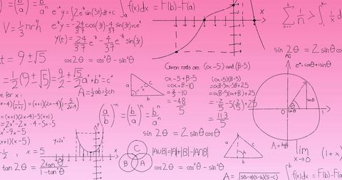 Math Equations and Geometric Diagrams on Pink Gradient - Download Free Stock Images Pikwizard.com