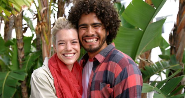 Happy Couple Smiling and Embracing Outside in Nature - Download Free Stock Images Pikwizard.com