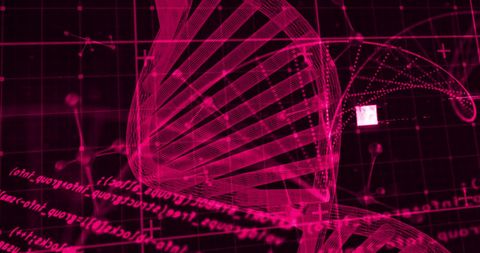 Futuristic DNA Hologram with Data Overlay - Download Free Stock Images Pikwizard.com