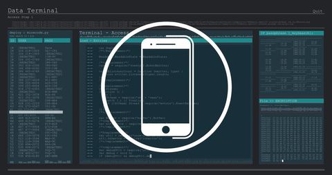 Digital Data Terminal with Smartphone Icon Overlay - Download Free Stock Images Pikwizard.com