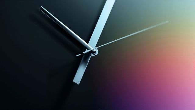 Abstract Metallic Clock Design with Gradient Glow