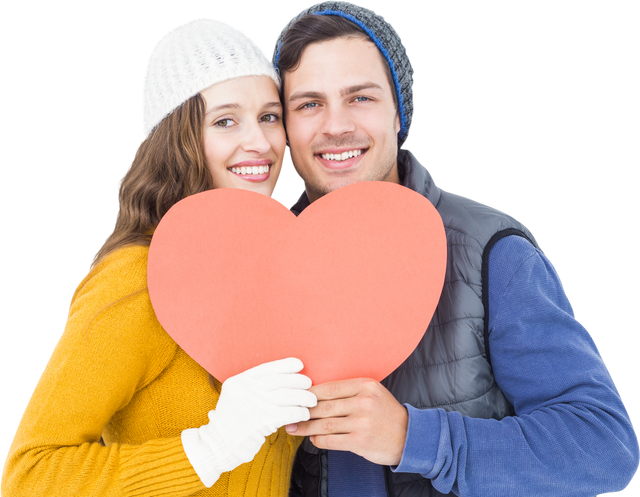 Happy Couple Holding Large Heart on Transparent Background - Download Free Stock Videos Pikwizard.com