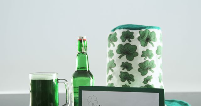 St. Patrick's Day Celebration with Green Beer and Shamrocks - Download Free Stock Images Pikwizard.com