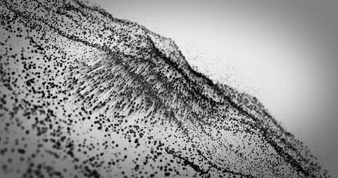 Abstract Digital Mesh Wave Movement on White Background