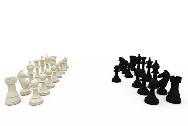 Transparent Black and White Chess Pieces Facing High Resolution Chess Set - Download Free Stock Videos Pikwizard.com