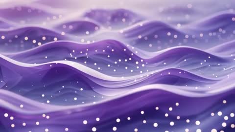 Futuristic Purple Waves with Floating Particles in Digital Space