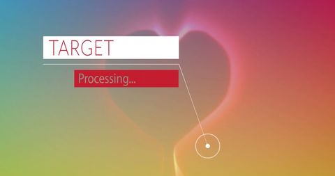 Digital Target Processing Overlay on Heart Symbol - Download Free Stock Images Pikwizard.com