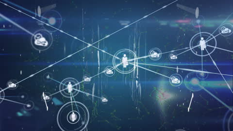 Futuristic Connection Network with Cloud Computing Icons