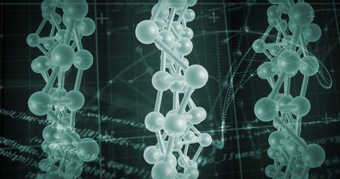Futuristic data network representation with molecular structures
