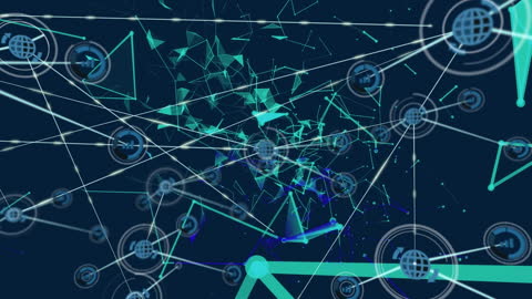 Digital Network Connections With Geometric Icons