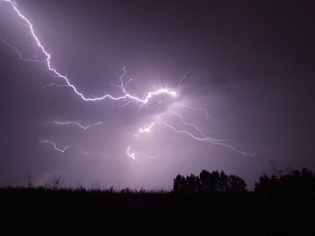 Lightning Crashed Under Trees during Night Time - Download Free Stock Photos Pikwizard.com