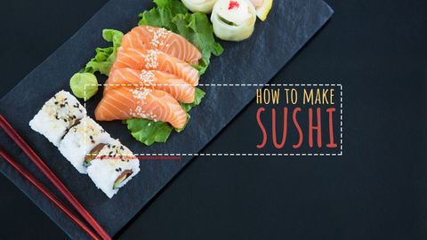 elegant sushi platter on black slate background - Download Free Stock Templates Pikwizard.com