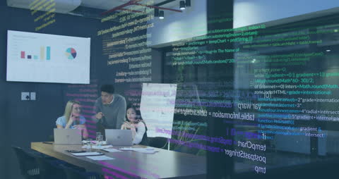 Diverse Team Analyzing Data Through Digital Interface