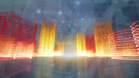 Futuristic Digital City with Global Networking Concept