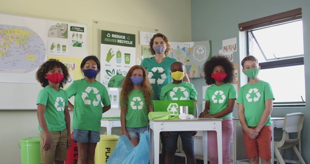 Diverse Group of Children Learning About Recycling in Classroom - Download Free Stock Images Pikwizard.com