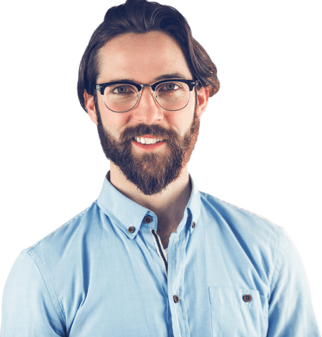 man smiling wearing transparent eyeglasses - Download Free Stock Videos Pikwizard.com