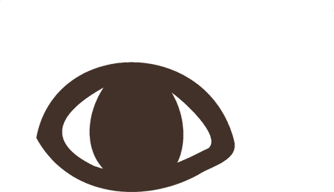 Flat design eye icon on transparent background, minimalist symbol