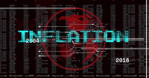 Glitching cyber skull hacking interface showing 2004 2016 timeline