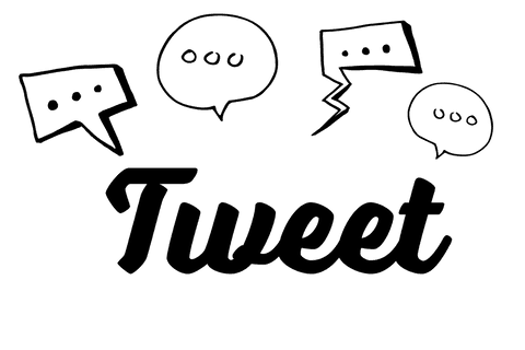 Digital Tweet Text with Speech Bubbles on Transparent Background