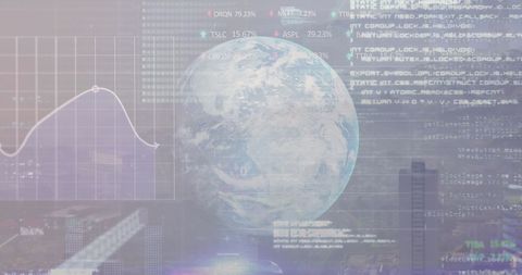 Global Economy Analysis with Digital Stock Market Data Overlay - Download Free Stock Images Pikwizard.com