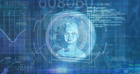 Futuristic Biometric Data Processing Visual